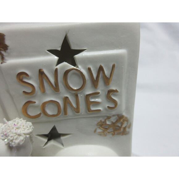 Porcelain Snowman w/ Snow Cone Cart Accent Light White By JCP Home 1996 Vintage - Picture 8 of 13